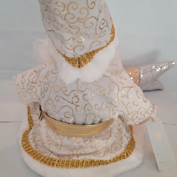 Coastal Nautical Mermaid Santa Shelf Sitter Christmas Holiday Gold Merman Lux - Picture 7 of 10